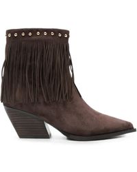 Marc Ellis - Fringe-Trim Studded Ankle Boots - Lyst