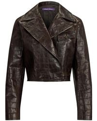 Ralph Lauren - Jaxson Crocodile-Pattern Leather Jacket - Lyst