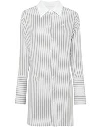 Courreges - Gestreiftes Hemd Mit Logo-Patch - Lyst