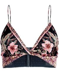Alice + Olivia - Tay Floral-print Cropped Top - Lyst