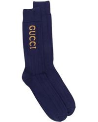 Gucci - Intarsia-Knit Logo Socks - Lyst