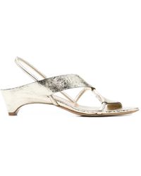 Roberto Del Carlo - Cracked-Effect Slingback Sandals - Lyst