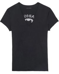 Zadig & Voltaire - T-Shirt mit V-Ausschnitt - Lyst