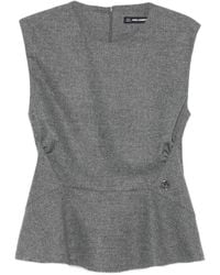 KARL LAGERFELD - Sleeveless Peplum Top - Lyst
