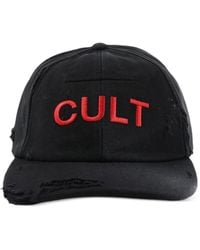 MATIERES FECALES - Distressed Embroidered Baseball Cap - Lyst