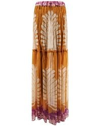 BYE Firenze - Gale Palme Leaf-Print Maxi Skirt - Lyst