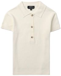 A.P.C. - Knitted Polo Top - Lyst