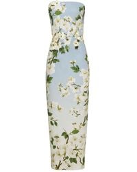 Oscar de la Renta - フローラル ストラップレス ドレス - Lyst