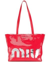 Miu Miu - Handtasche mit Logo-Print - Lyst