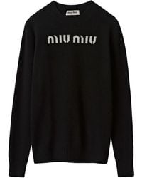 Miu Miu - Pull En Cachemire À Logo Jacquard - Lyst