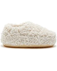 Moon Boot - Faux-curly-fur Slippers - Lyst