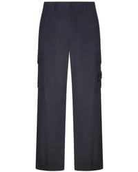 Stone Island - Wide-Leg Logo-Patch Cargo Pants - Lyst
