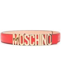 Moschino - Logo-lettering Leather Belt - Lyst