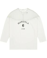 MM6 by Maison Margiela - Long Sleeve Heavy Cotton Jersey Tee - Lyst