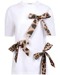 Nina Ricci - Leopard-Print Bow-Detail T-Shirt - Lyst