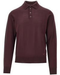 Emporio Armani - Long-Sleeve Polo Shirt - Lyst