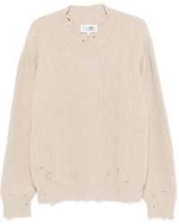 MM6 by Maison Martin Margiela - V-Neck Sweater - Lyst