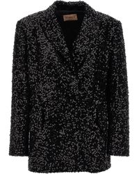 Le twins - Sequin Double-Breasted Blazer - Lyst