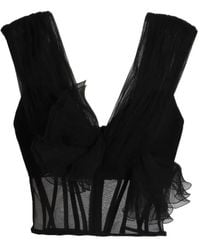 Gemy Maalouf - Ruffled Bow-Detail Corset - Lyst