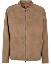The Jackie Leathers - Suede Zip-Up Jacket - Lyst