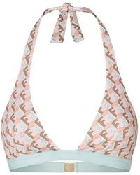 Fendi - Ff Waves Triangle Bikini Top - Lyst