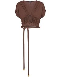 Balmain - Top corto con detalle de nudo - Lyst