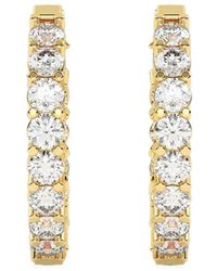 Diamond Essentials - Hoop-Design Diamond Earrings - Lyst