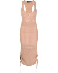 ANDREADAMO - Sheer Knitted Raceback Dress - Lyst