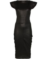 Rick Owens Jurk Van Stretch Leer - Zwart