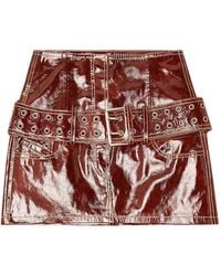DIESEL - Mini Skirt With Patent Leather Finish - Lyst