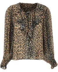 RIXO London - Milia Ruffle-Trimmed Blouse - Lyst