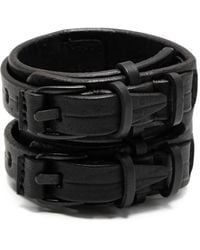 Julius - Double-Belt Leather Bracelet - Lyst