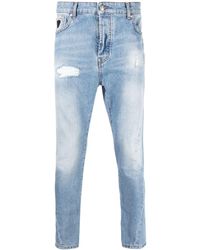 John Richmond - Slim-cut Distressed Jeans - Lyst