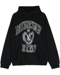 Balenciaga - Diy College-Print Cotton Hoodie - Lyst