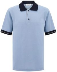 Ferragamo - Contrast-Collar Piqué Polo Shirt - Lyst