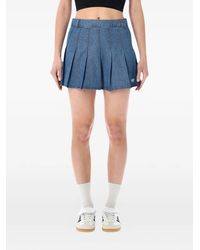adidas - Pleated Denim Skirt - Lyst