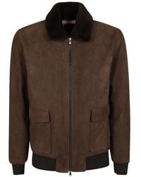 Barba Napoli - Shearling-Collar Bomber Jacket - Lyst