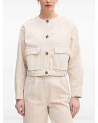 Benetton - Button-Up Cropped Jacket - Lyst