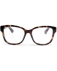 Gucci - Tortoiseshell-Effect Square-Frame Glasses - Lyst