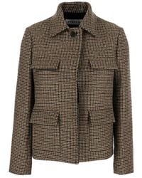 P.A.R.O.S.H. - Houndstooth-Pattern Wool Jacket - Lyst