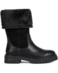 Geox - Bottines Bordées De Fourrure À Semelle En Caoutchouc - Lyst