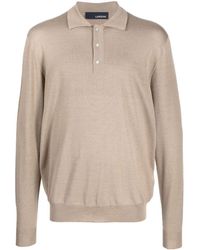 Lardini - Long-sleeve Knitted Polo Shirt - Lyst