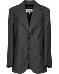MM6 by Maison Margiela - Single-Breasted Oversized Blazer - Lyst