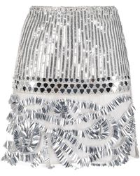 Alberta Ferretti - Sequin-Embellished Mini Skirt - Lyst