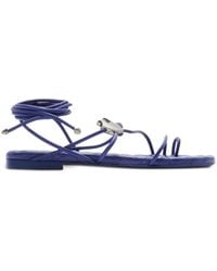 Burberry - Ivy Shield Leather Sandals - Lyst