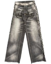 HELLSTAR - Jeans Met Wijde Pijpen En Graffiti-Details - Lyst