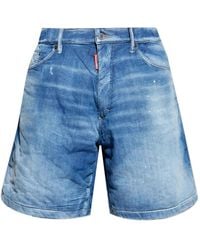 DSquared² - Jeans-Shorts mit Farbklecks-Print - Lyst