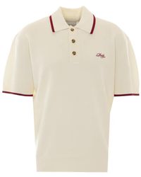 Drole de Monsieur - Embroidered-Logo Wool Polo Shirt - Lyst