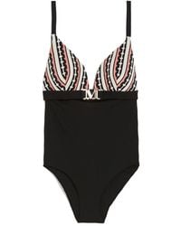 Max Mara - Badpak Met Monogramprint En Kristallen - Lyst