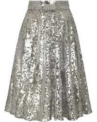 Dolce & Gabbana - Sequinned A-line Midi Skirt - Lyst